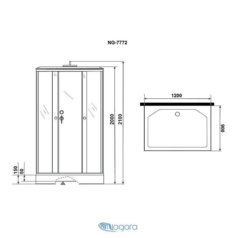 Душевая кабина Niagara Luxe NG-7772QW 120х90 купить в интернет-магазине Sanbest
