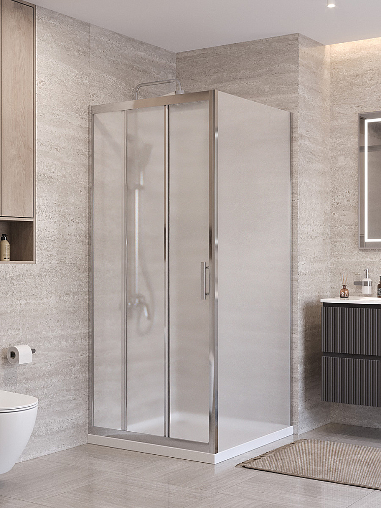 Душевой уголок BelBagno UNO-195-AF-31-90-P-Cr стекло матовое/профиль хром купить в интернет-магазине Sanbest