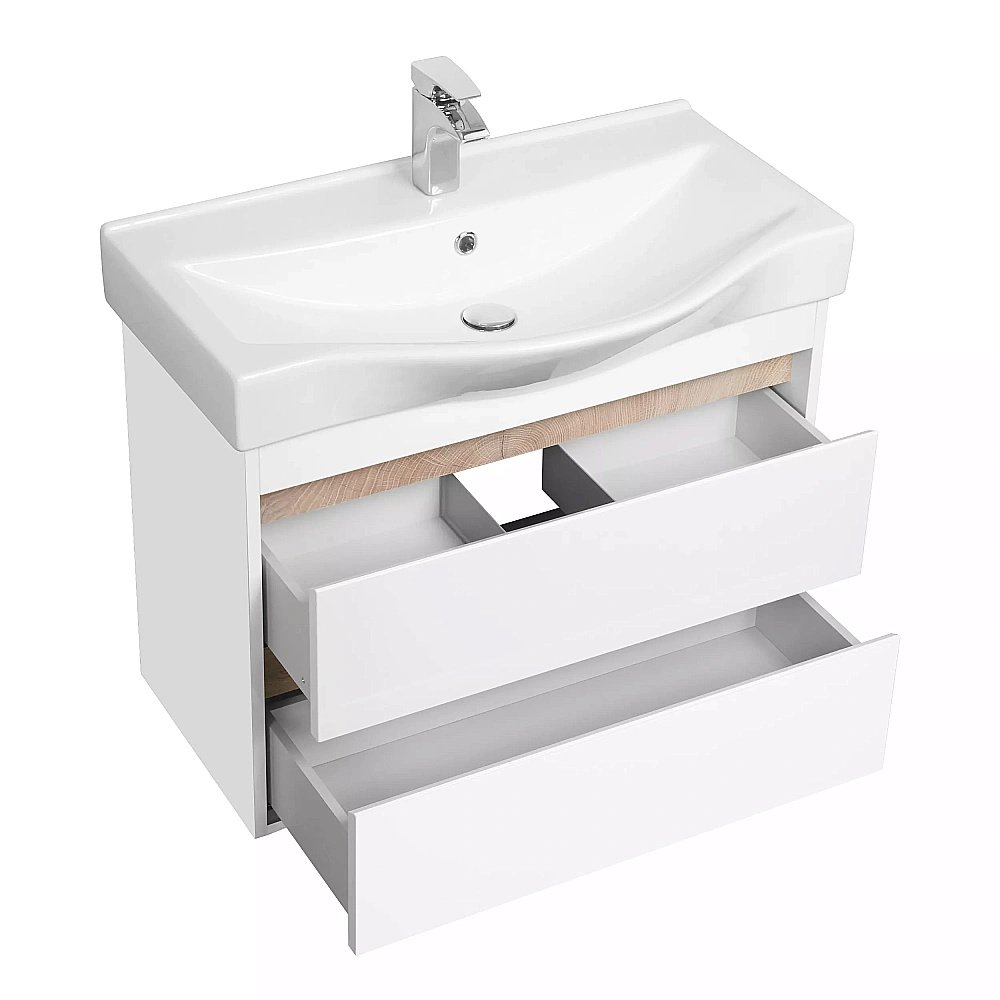 Тумба с раковиной Акватон Нортон 80 белая для ванной в интернет-магазине Sanbest