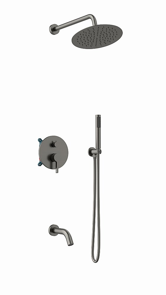 Душевая система Vincea Villa VSFW-1VL3GM вороненая сталь купить в интернет-магазине сантехники Sanbest