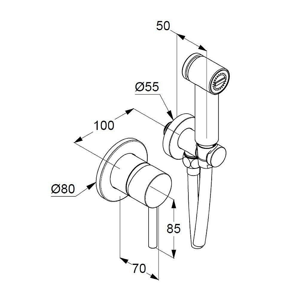 Гигиенический душ Kludi Bozz 389980576 купить в интернет-магазине сантехники Sanbest