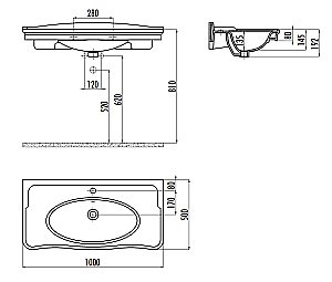 Раковина Creavit Antik 100 AN100.00000 белая купить в интернет-магазине Sanbest