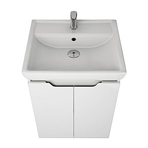 Тумба с  раковиной подвесная/напольная Dreja Q PLUS (D) 55 белый глянец для ванной в интернет-магазине Sanbest