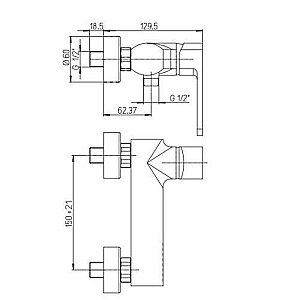 Смеситель для душа PAINI Ovo 86CR5112SKM хром купить в интернет-магазине сантехники Sanbest