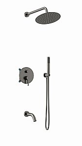 Душевая система Vincea Villa VSFW-1VL3GM вороненая сталь купить в интернет-магазине сантехники Sanbest