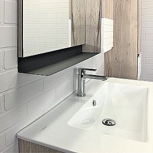 Зеркало со шкафом Comforty Страсбург 00-00006573 90 дуб дымчатый в ванную от интернет-магазине сантехники Sanbest