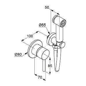 Гигиенический душ Kludi Bozz 389980576 купить в интернет-магазине сантехники Sanbest