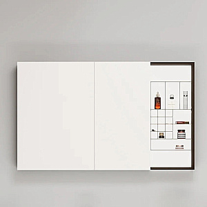 Зеркало со шкафом Black&White Universe 929.MС1200 темное дерево, с подсветкой в ванную от интернет-магазине сантехники Sanbest