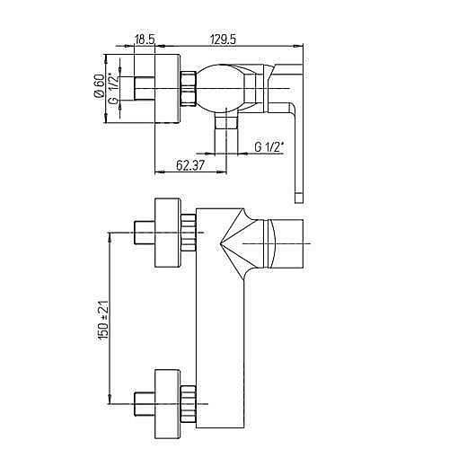 Смеситель для душа PAINI Ovo 86CR5112SKM хром купить в интернет-магазине сантехники Sanbest