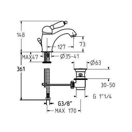 Смеситель для раковины Gattoni Orta 2746/27C0cr хром купить в интернет-магазине сантехники Sanbest