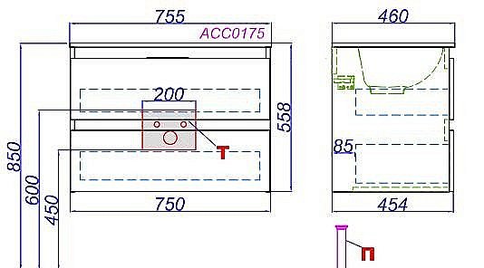 Тумба с раковиной Aqwella Accent 75 белая для ванной в интернет-магазине Sanbest