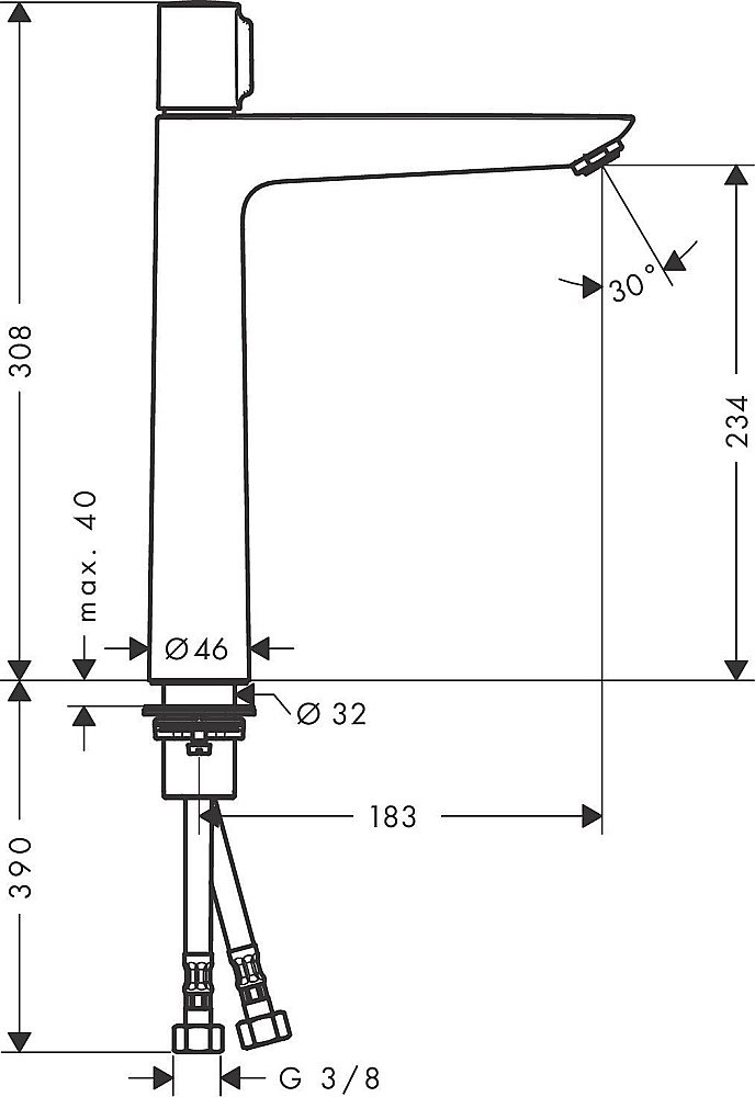 Смеситель для раковины Hansgrohe Talis Select E 240 71753000 купить в интернет-магазине сантехники Sanbest
