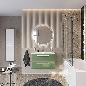 Тумба с раковиной Cezares ECO-CER-N 80 ECO-CER-N-800-2C-SO-PS-P фисташковый софт для ванной в интернет-магазине Sanbest