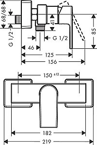 Смеситель для душа Hansgrohe Vernis Shape 71650670 купить в интернет-магазине сантехники Sanbest