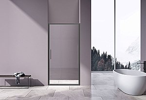 Душевая дверь Vincea Slim 8mm VDP-4SL100CLGM 100 профиль вороненая сталь/стекло прозрачное купить в интернет-магазине Sanbest