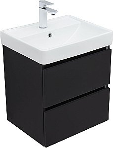 Тумба с раковиной Aquanet Вега 2.0 337952/301802 50 черный для ванной в интернет-магазине Sanbest