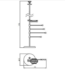 Стойка для ванной Migliore Provance ML.PRO-60.545.CR белая керамика с декором/хром купить в интернет-магазине сантехники Sanbest