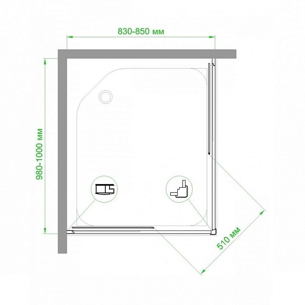 Душевой уголок Royal Bath RB1085HPD-T 85х100 прозрачный купить в интернет-магазине Sanbest