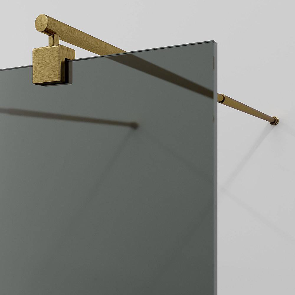 Душевое ограждение WasserKRAFT Vechte 60W40BG-TG 120 фиксатор золото матовое/стекло тонированное купить в интернет-магазине Sanbest