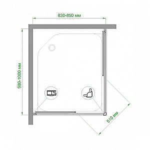 Душевой уголок Royal Bath RB1085HPD-T 85х100 прозрачный купить в интернет-магазине Sanbest