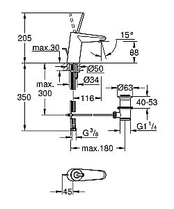 Смеситель для раковины Grohe Eurodisk Joy 23425000 хром купить в интернет-магазине сантехники Sanbest