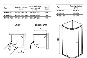 Душевой уголок Ravak Nexty NSKK3-100 3O6AAE01Z1 профиль белый матовый/прозрачное стекло купить в интернет-магазине Sanbest