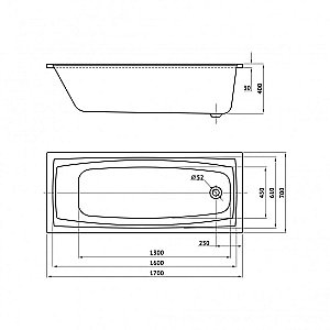 Ванна акриловая с каркасом Berges FEYA 050015 170х70 купить в интернет-магазине Sanbest
