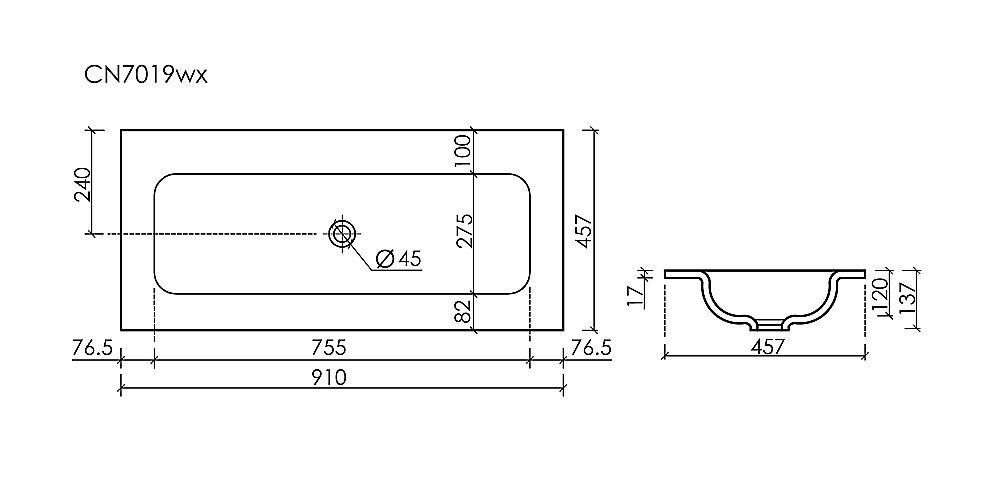 Раковина Ceramica Nova Grace CN7019Wx белый купить в интернет-магазине Sanbest