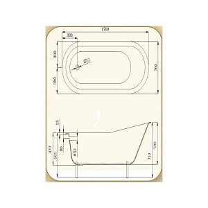 Ванна чугунная Magliezza Gracia 170x76 белая/ножки хром купить в интернет-магазине Sanbest