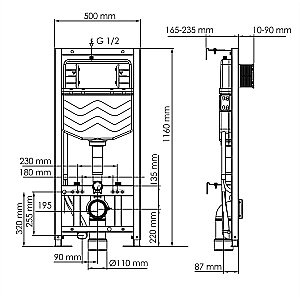 Инсталляция для унитаза WasserKraft Aller 10 10TLT.010.ME.CH02 с кнопкой хром купить в интернет-магазине сантехники Sanbest