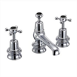 Смеситель для раковины Burlington Regent CLR12-QT BLA хром/ручки черные купить в интернет-магазине сантехники Sanbest