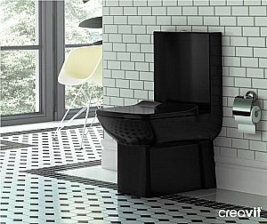 Унитаз напольный с функцией биде CREAVIT LARA LR360-00SI00E черный, с бачком купить в интернет-магазине Sanbest