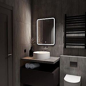 Зеркало с подсветкой ART&MAX GENOVA 100x80 в ванную от интернет-магазине сантехники Sanbest