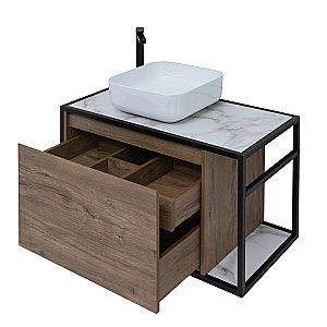 Тумба с раковиной Aquanet Nova Lite Loft 90 L/R дуб рустикальный для ванной в интернет-магазине Sanbest