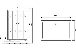 Душевая кабина Niagara Luxe 7711W 90х120 серебро купить в интернет-магазине Sanbest