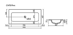 Раковина Ceramica Nova Grace CN7019Wx белый купить в интернет-магазине Sanbest