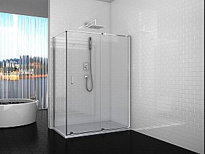 Душевой уголок CeruttiSpa PREMIATA 120х90 PREMIATA B 120-8 стекло прозрачное/профиль черный матовый купить в интернет-магазине Sanbest