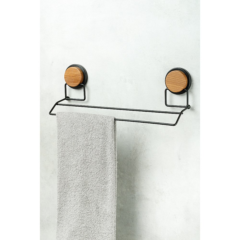 Полотенцедержатель двойной Fixsen Magic Wood FX-46002 черный/светлое дерево купить в интернет-магазине сантехники Sanbest