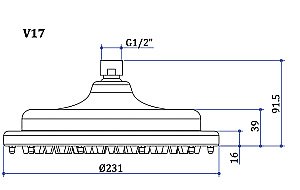 Насадка душевая Burlington V17 купить в интернет-магазине сантехники Sanbest