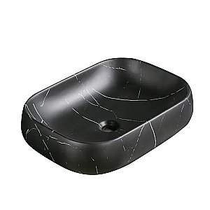 Раковина накладная CeruttiSpa 56,5 CR0086 MMB1 мрамор черный матовый купить в интернет-магазине Sanbest