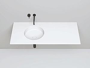 Раковина врезная снизу столешницы Salini MAREA 04 1802204M 42 из искусственного камня S-Stone, белая матовая купить в интернет-магазине Sanbest