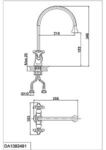 Смеситель для кухни D&K Hessen Goethe DA1382441 купить в интернет-магазине сантехники Sanbest