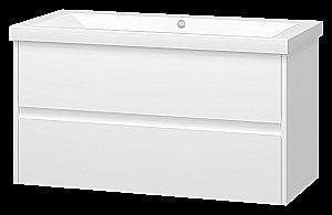 Тумба с раковиной Misty Алиса -100 Э-Али01100-011П2Я белая для ванной в интернет-магазине Sanbest