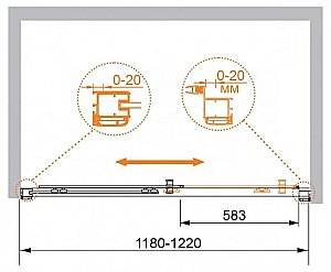 Душевая дверь Cezares ANIMA-BF-1-120-C-Cr стекло прозрачное/профиль хром купить в интернет-магазине Sanbest