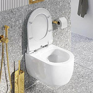 Унитаз подвесной Excellent Odyss CENL.4609.490.WH белый, безободковый, с крышкой микролифт купить в интернет-магазине Sanbest