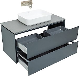 Тумба с раковиной Allen Brau Infinity 100 1.21003.AM антрацит матовый для ванной в интернет-магазине Sanbest