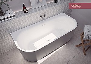 Ванна акриловая Cezares METAURO-INT-Wall-180-80-60-G-W-MATT купить в интернет-магазине Sanbest