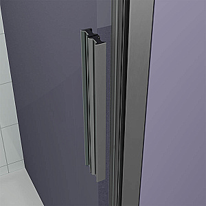 Душевая дверь Veconi Ottimo 90 OP30GR-90-12-C9 стекло тонированное матовое/профиль брашированный графит купить в интернет-магазине Sanbest