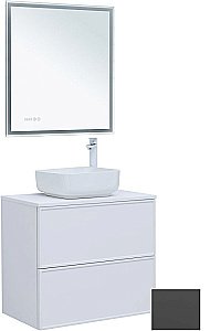 Тумба с раковиной и столешницей Aquanet Арт 75 329064 ясень графит для ванной в интернет-магазине Sanbest