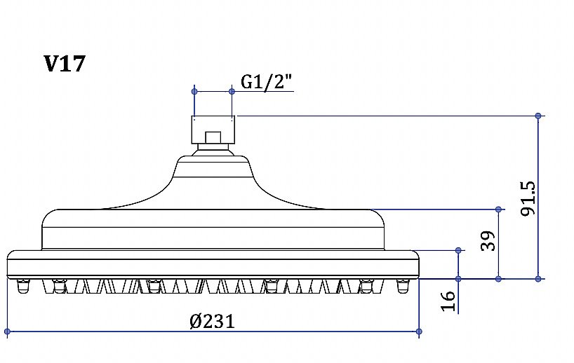 Насадка душевая Burlington V17 купить в интернет-магазине сантехники Sanbest